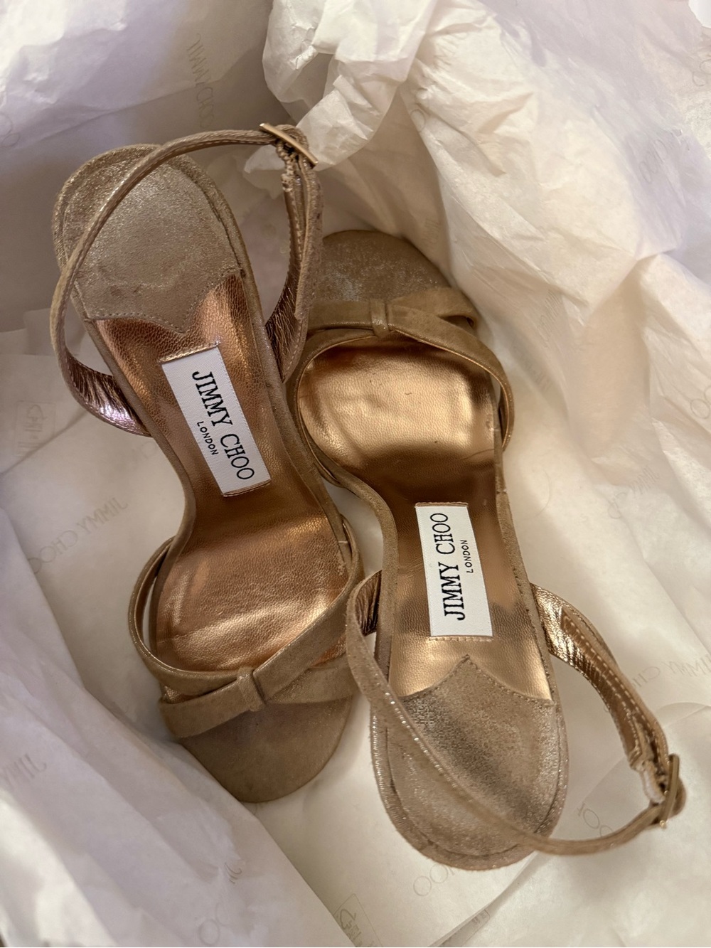 Jimmy Choo Shimmer Suede Elsy Heels EU 36.5